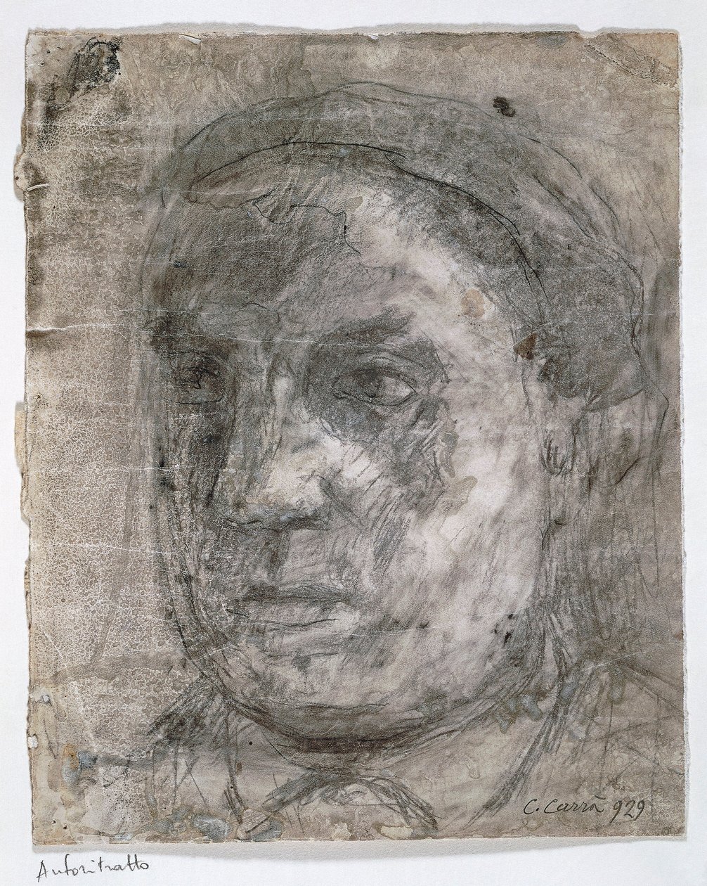 Italien, selvportræt af Carlo Carra (tegning) af Carlo Carra