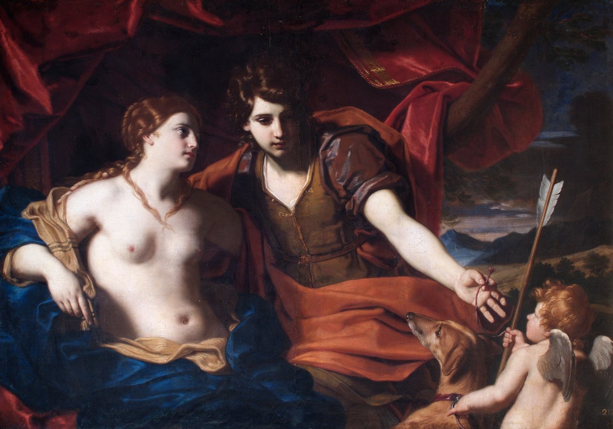 Venus og Adonis, efter 1650 (olie på lærred) af Carlo Cignani