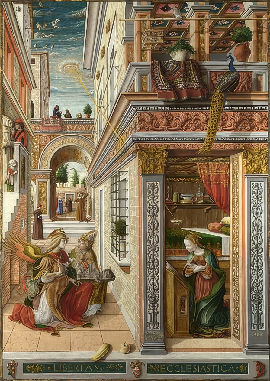 Bebudelsen med St. Emidius. 1486 af Carlo Crivelli