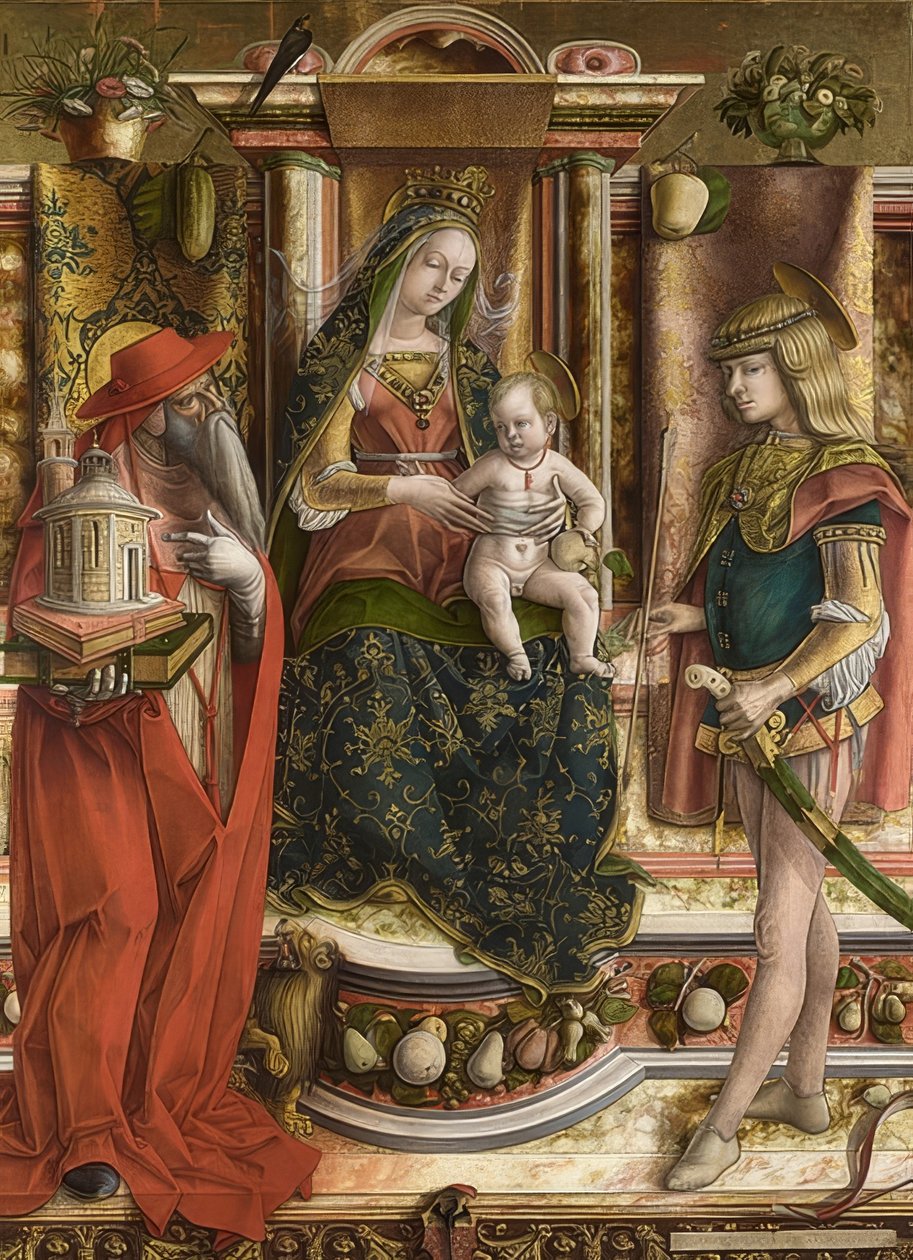 Vor Frue af Svalen (Madonna mit der Schwalbe). Nach 1490 af Carlo Crivelli