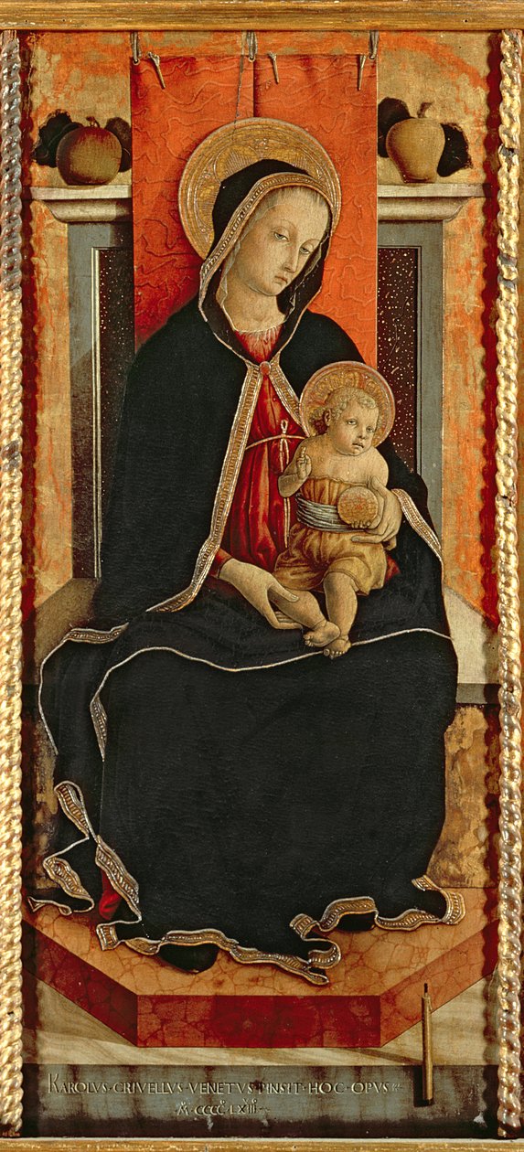 Madonna og barn med helgener, polytykon af Carlo Crivelli