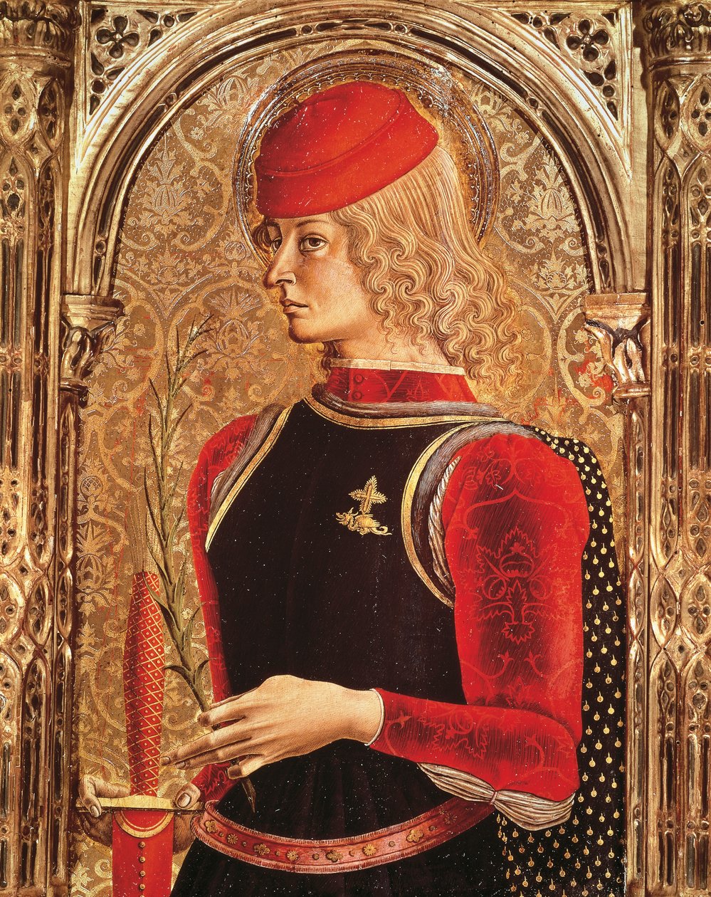 Repræsentation af Sankt Georg, detalje af altertavlen, af Carlo Crivelli (ca. 1430-1493 ca.). Sakramentets kapel, Ascoli Picenos katedral, Marche. af Carlo Crivelli