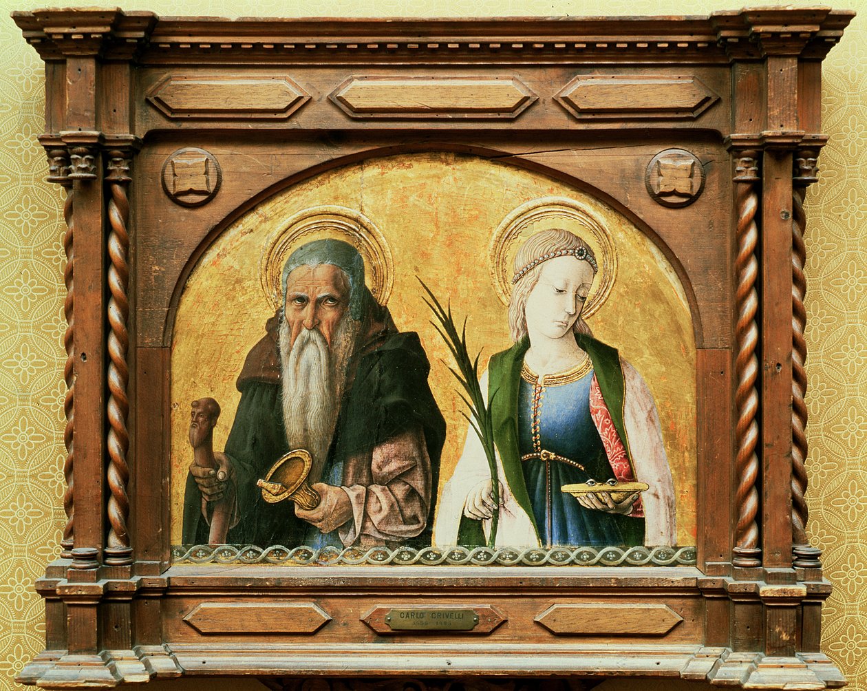 St. Anthony Eremiten og St. Lucy, ca. 1470 (tempera ombord) af Carlo Crivelli