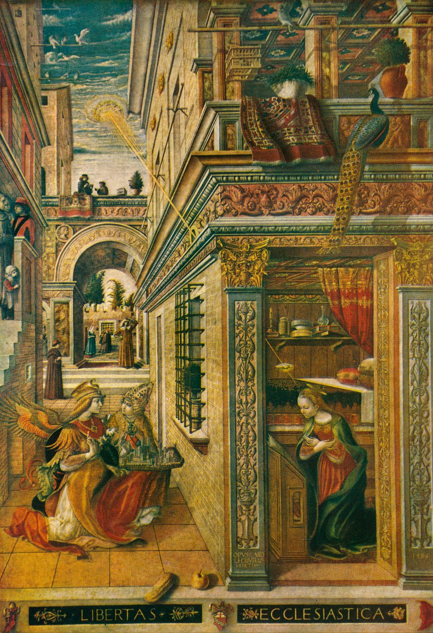 Bebudelsen med Sankt Emidius, 1486, 1911 af Carlo Crivelli