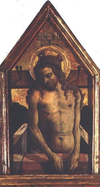Den opstandne Kristus, detalje fra San Silvestro polyptykon af Carlo Crivelli