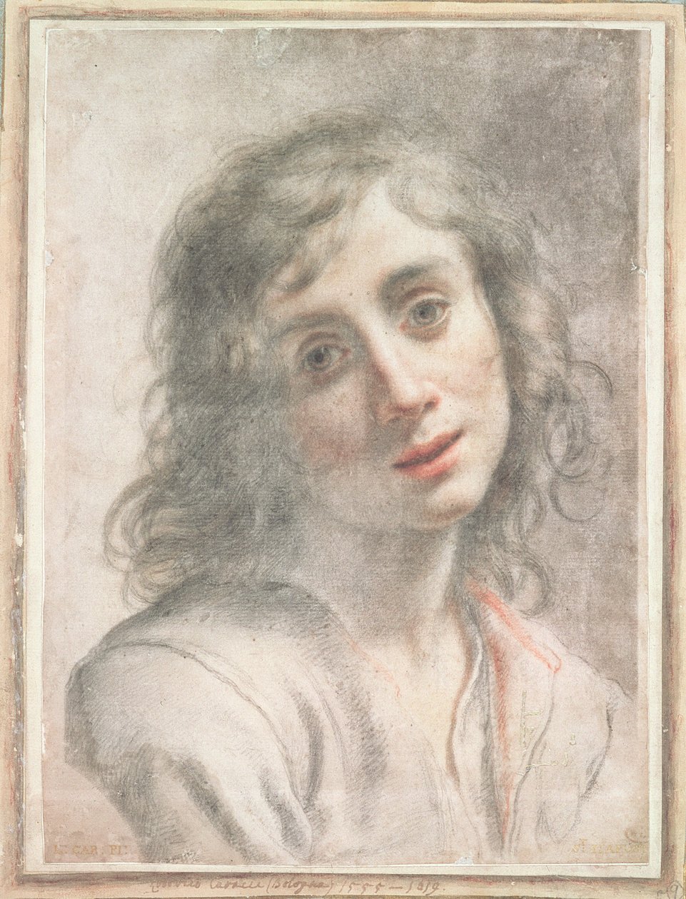 Buste af Johannes den Guddommelige, (pastel) af Carlo Dolci