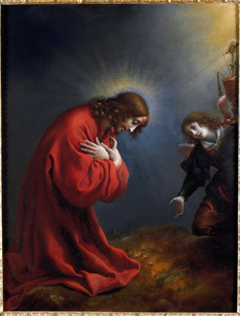 Kristus i olivenhaven Maleri af Carlo Dolci (1616-1686) 1600-tallets gener, Musei di Strada Nuova (ex Palazzo Rosso) af Carlo Dolci