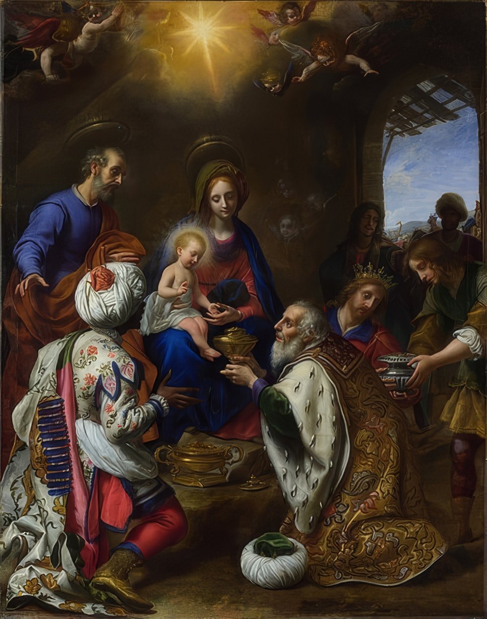 Tilbedelse af Magi. 1649 af Carlo Dolci