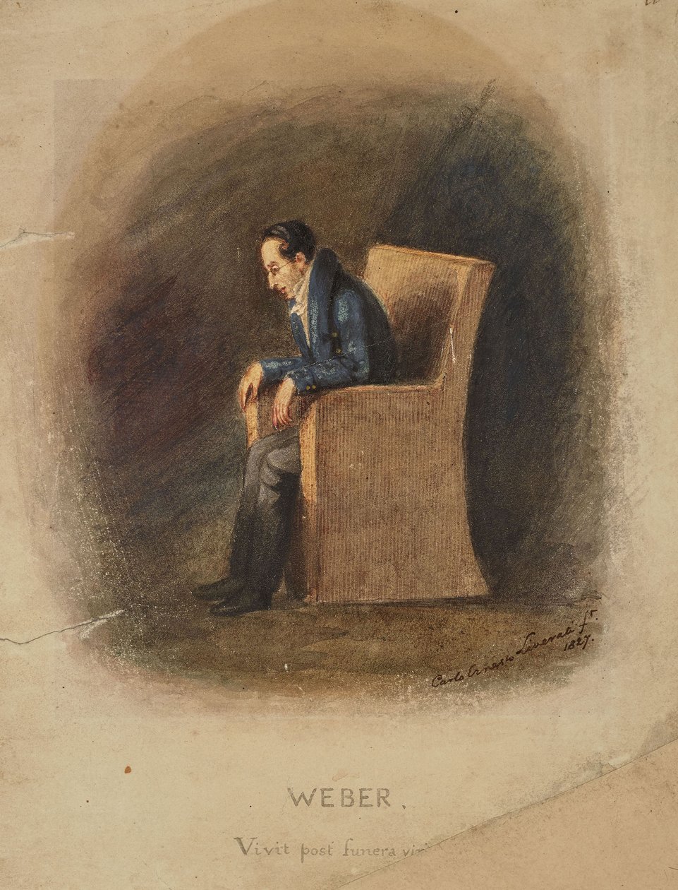 Portræt af Carl Maria von Weber 1786-1826, 1826. af Carlo Ernesto Liverati