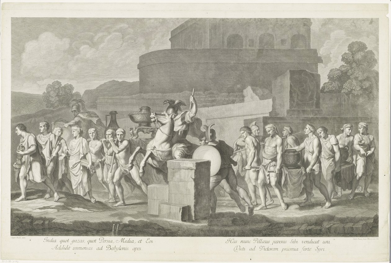 Procession af mænd med krigsbytte af Carlo Faucci