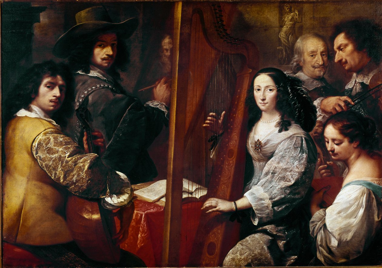 Malerens familie Maleri af Carlo Francesco Nuvolone (ca. 1609-1662) 1600-tallet søn. 126x180 cm Milano, Pinacoteca di Brera, Italien af Carlo Francesco Nuvolone