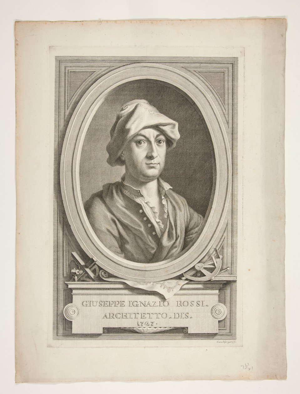 Portræt af Giuseppe Ignazio Rossi af Carlo Gregori