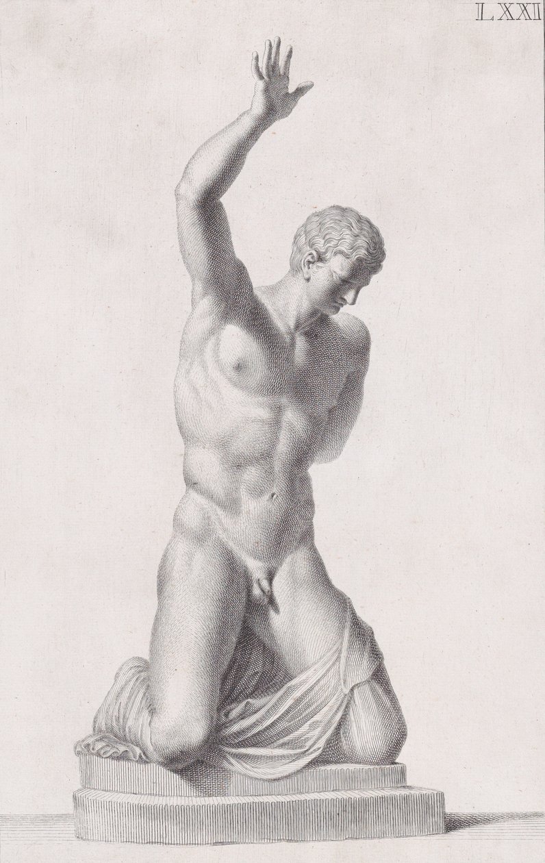 Statue af Narcissus, 1734 af Carlo Gregori
