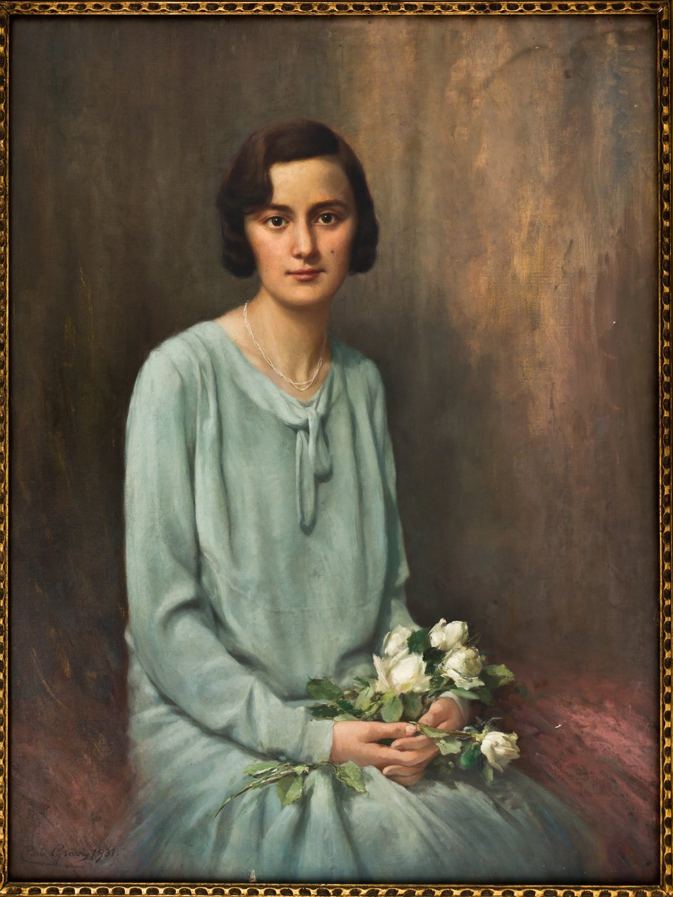 Portræt af Nina Galletto (olie på lærred) af Carlo Grossi