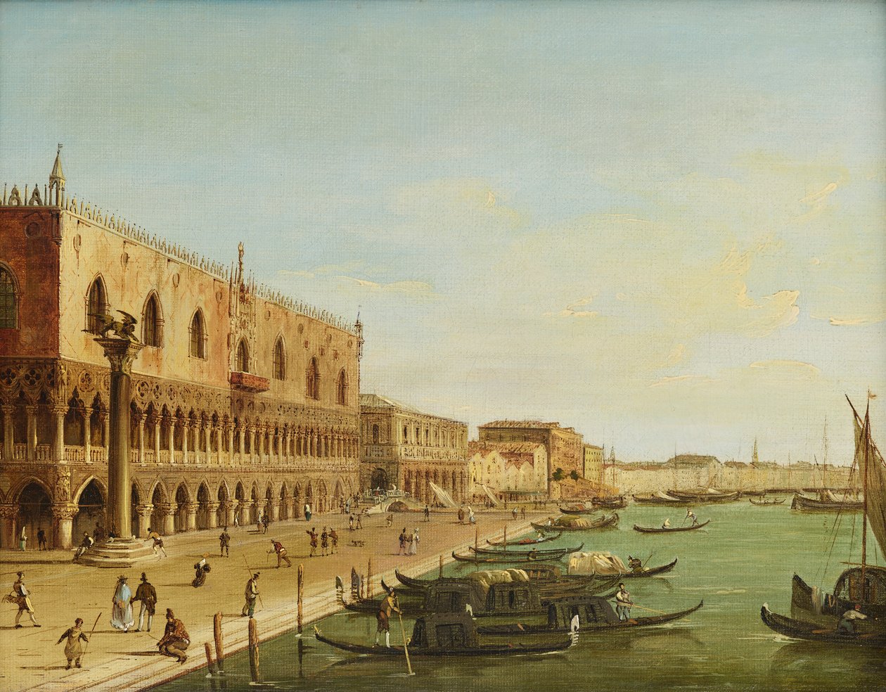 Der Dogenpalast i Venedig mit Riva degli Schiavoni af Carlo Grubacs