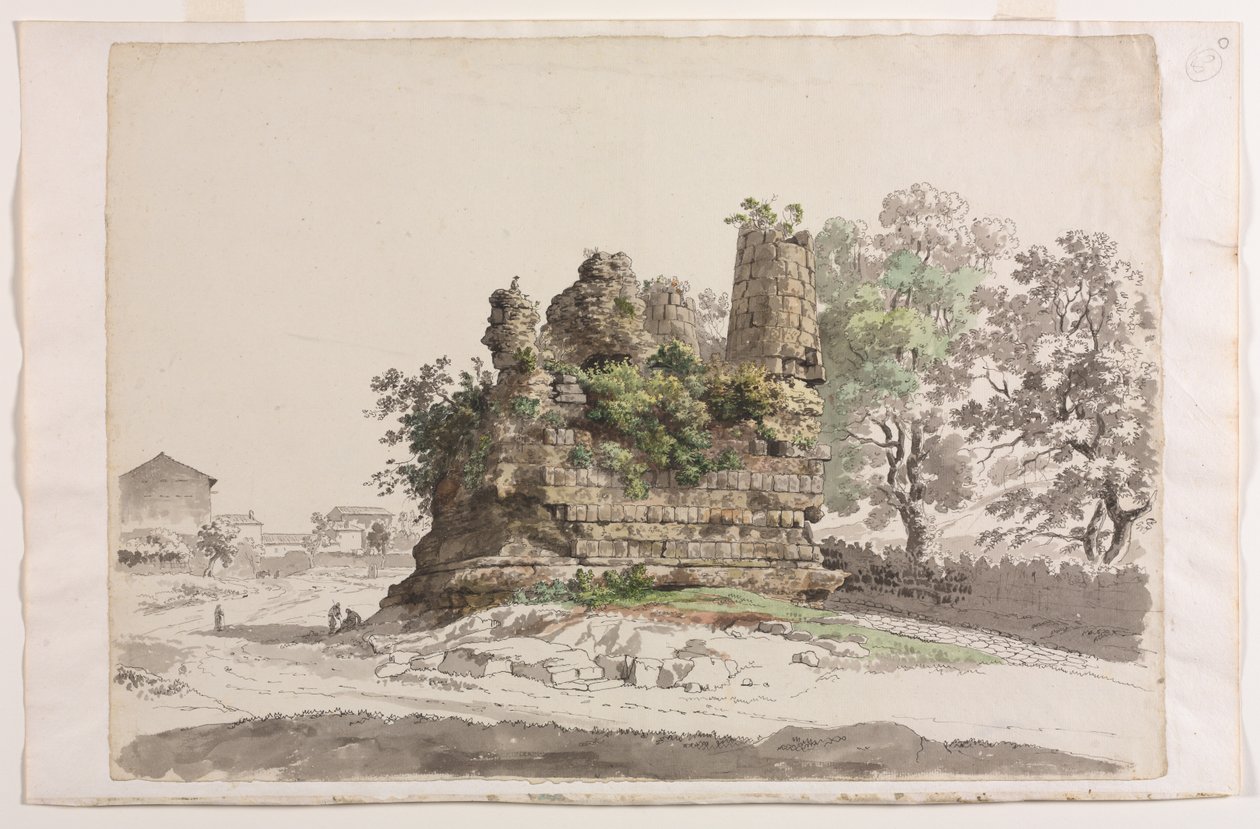 Curiatii-brødrenes såkaldte grav i Albano med Madonna-kirken, ca. 177 af Carlo Labruzzi