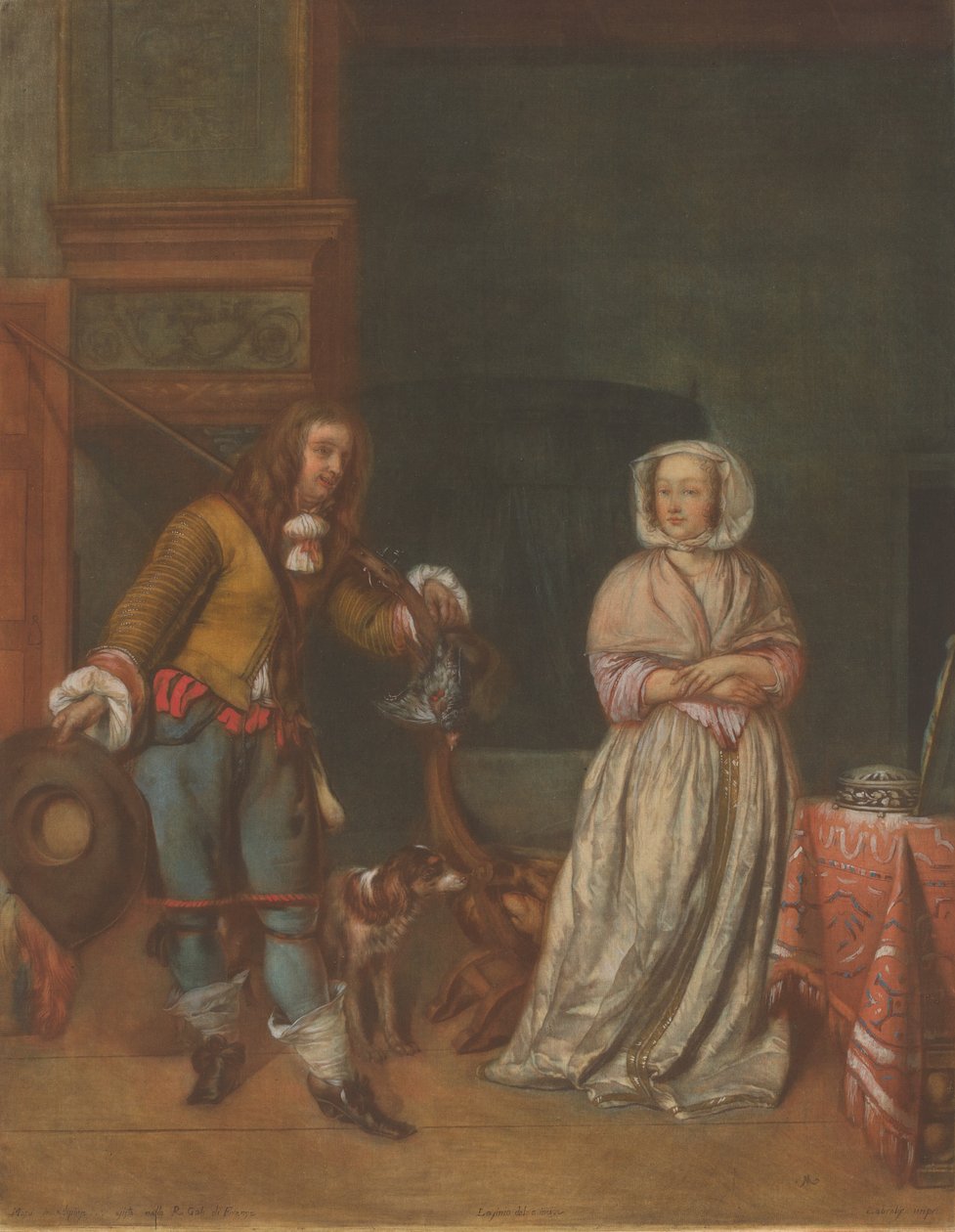 Huntsman Visiting a Lady, 17831786. af Carlo Lasinio