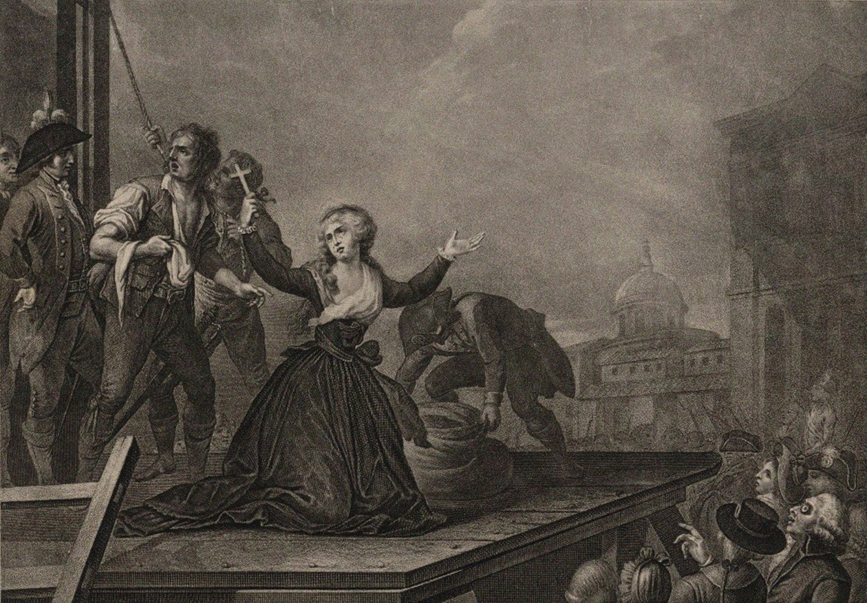 Madame Élisabeth de France, kongens søster, før guillotinen den 10. maj 1794, ca. 1795 af Carlo Lasinio