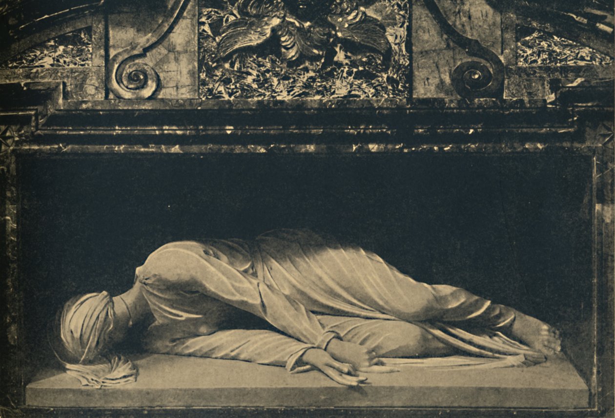 Roma - Basilikaen St. Caecilia. - Statue af den hellige af Maderno, 1910 af Carlo Maderno