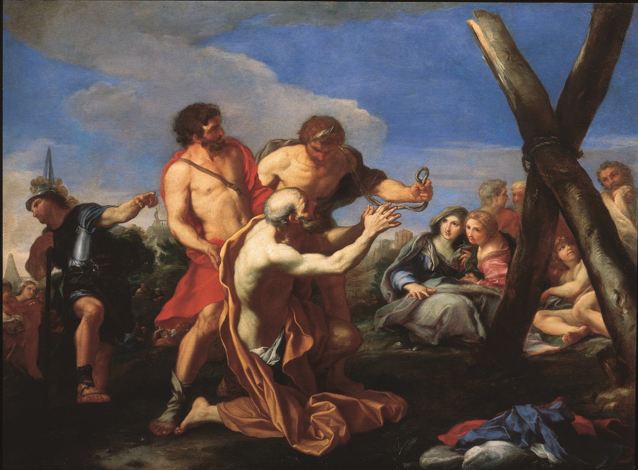 Sankt Andreas ført til martyrkorset (olie på lærred) af Carlo Maratta