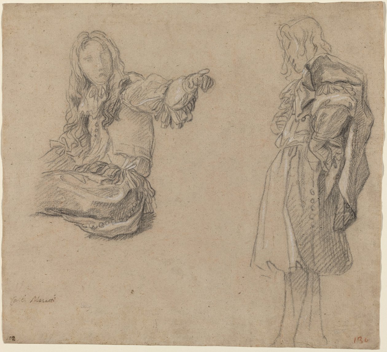 To mænd i kunstfærdige kostumer af Carlo Maratta