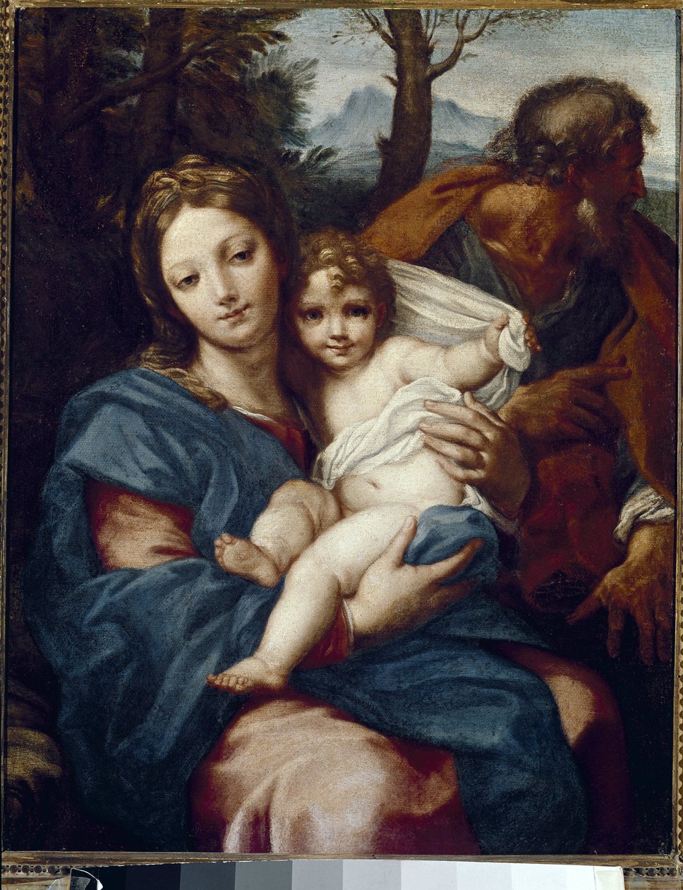 Hellige Familie. (olie på lærred af Carlo Maratta or Maratti