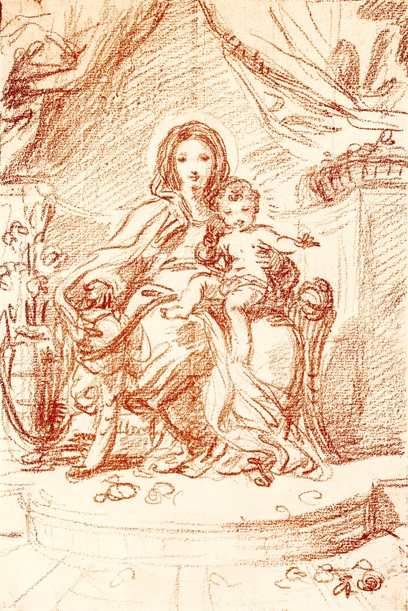 Madonna-studie af Carlo Maratta or Maratti