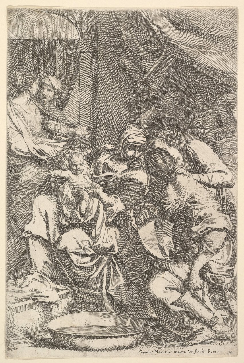 Jomfruens fødsel. af Carlo Maratta or Maratti