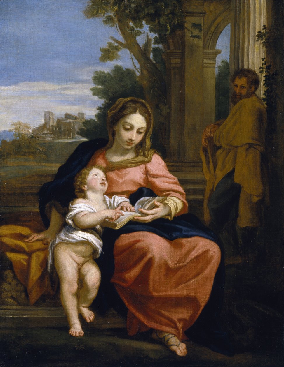 Den hellige familie, ca. 1700-15 (olie på lærred) af Carlo Maratta or Maratti