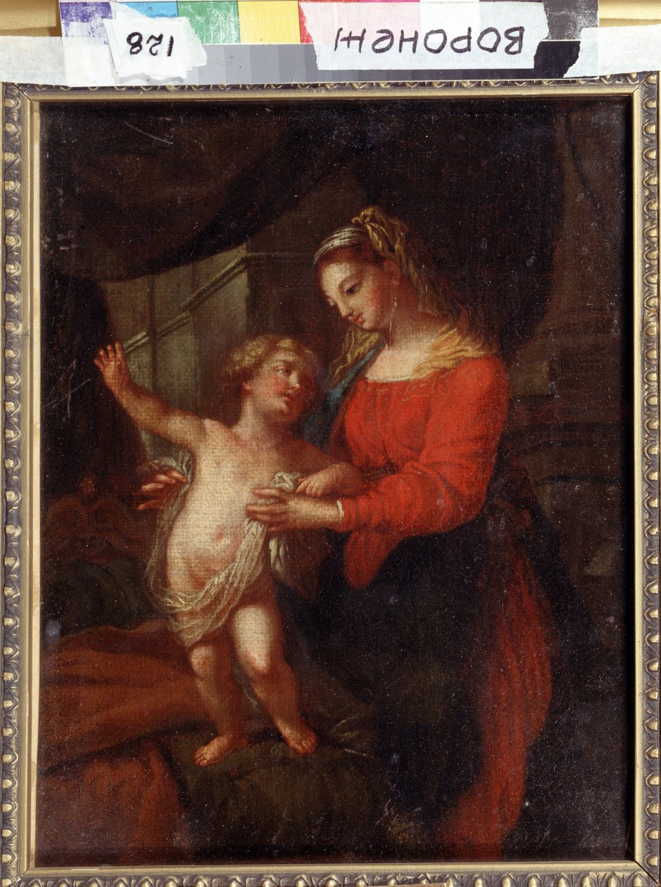 Madonna med barn. Jomfru og Barn. Maleri af Carlo Maratta (1625-1713). Kunst i italiensk barokstil. Olie på lærred. Ivan Kramskoy (eller Kramskoi) kunstmuseum i Voronezh (Voronezh), Rusland. af Carlo Maratta or Maratti