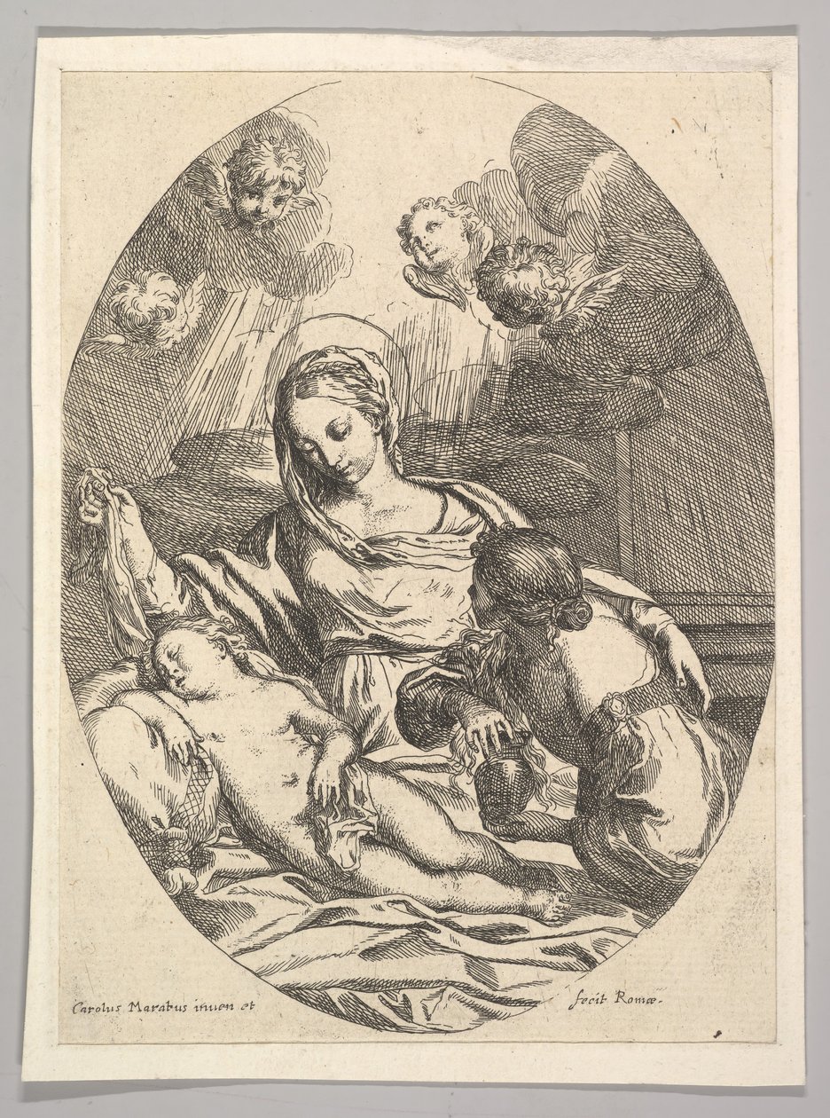 Jomfru og Barn med den hellige Maria Magdalena. af Carlo Maratta or Maratti