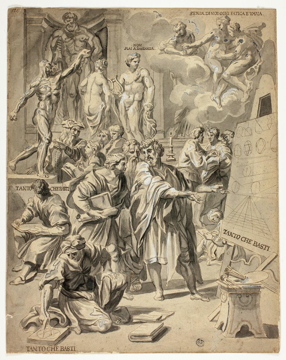 Allegorisk scene i kunstnerens atelier af Carlo Maratti