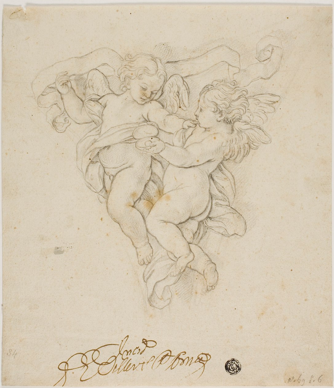 Spandrel dekoration med to putti af Carlo Maratti