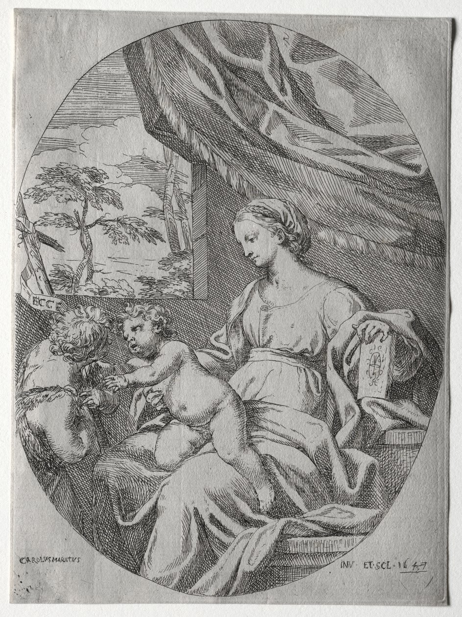 Jomfru og barn med spædbarnet St. John af Carlo Maratti