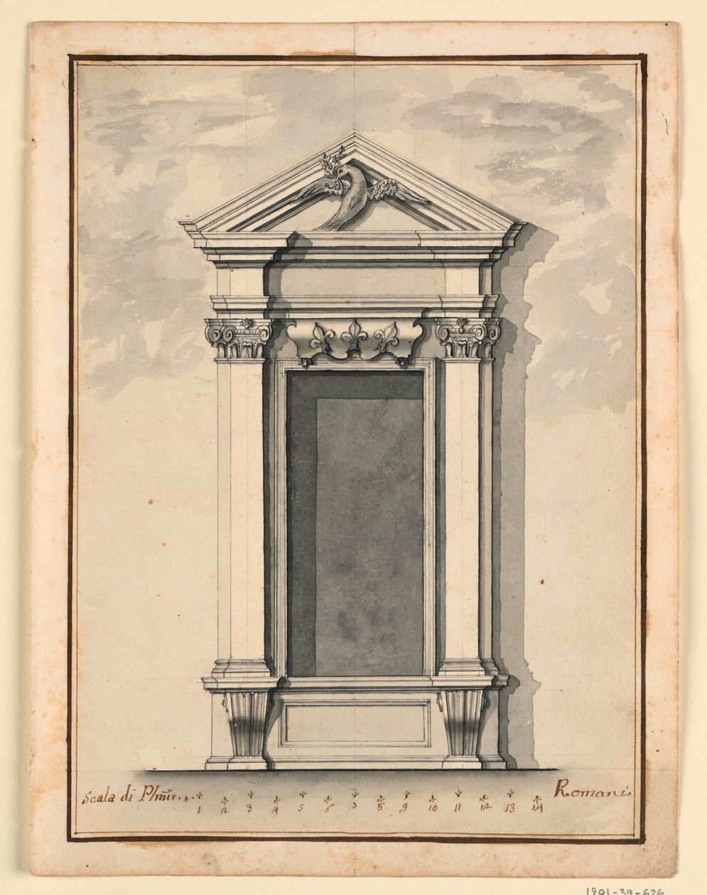 Design til en vinduesramme af Carlo Marchionni