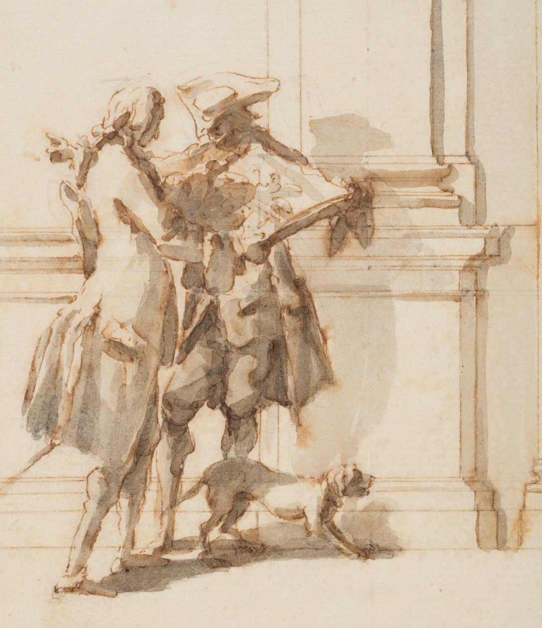 Design til den nordlige portal, det store galleri, Villa Albani, Rom, Italien af Carlo Marchionni