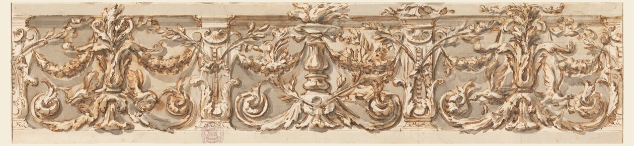Tegning, Design til en frise, ca. 1770 af Carlo Marchionni