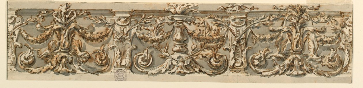 Tegning, Design til en frise, ca. 1770 af Carlo Marchionni