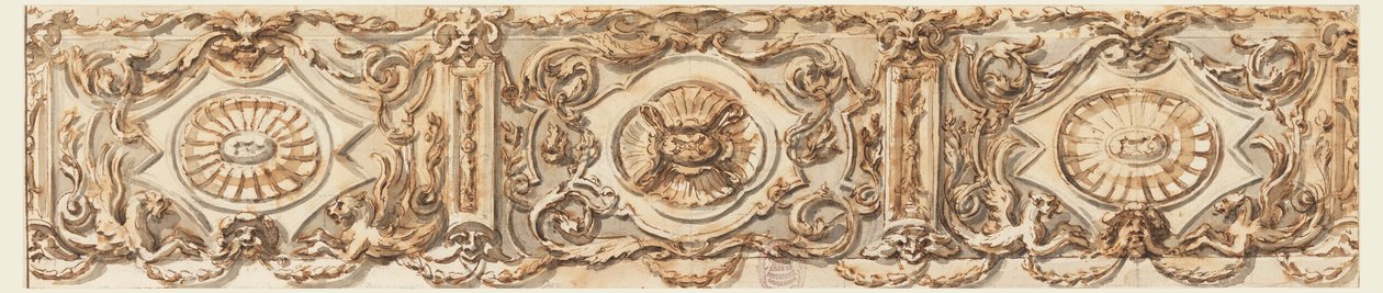 Tegning, Design til en frise, ca. 1770 af Carlo Marchionni