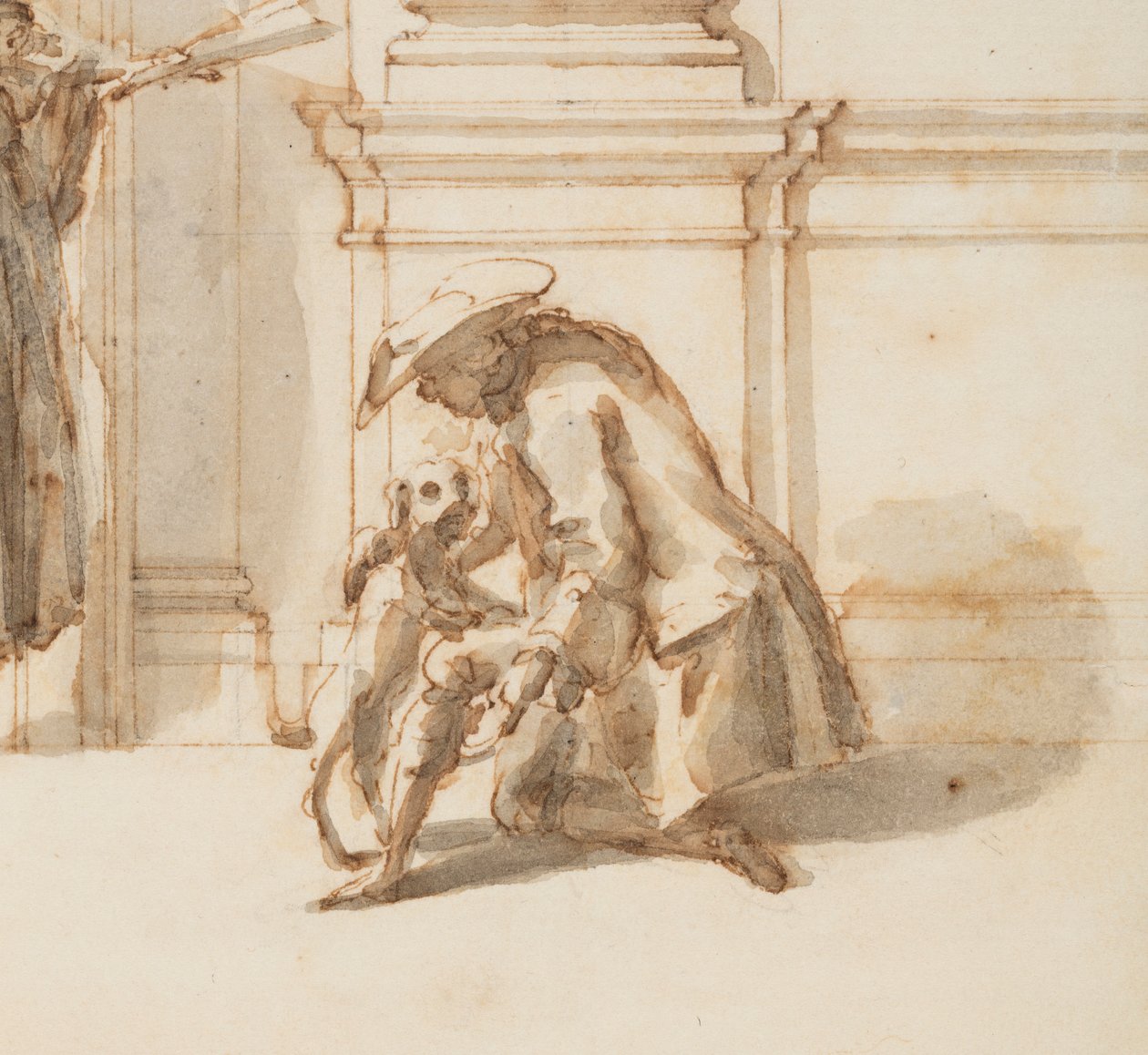 Tegning, design til nordportalen, det store galleri, Villa Albani, Rom, Italien, 1755-56 af Carlo Marchionni