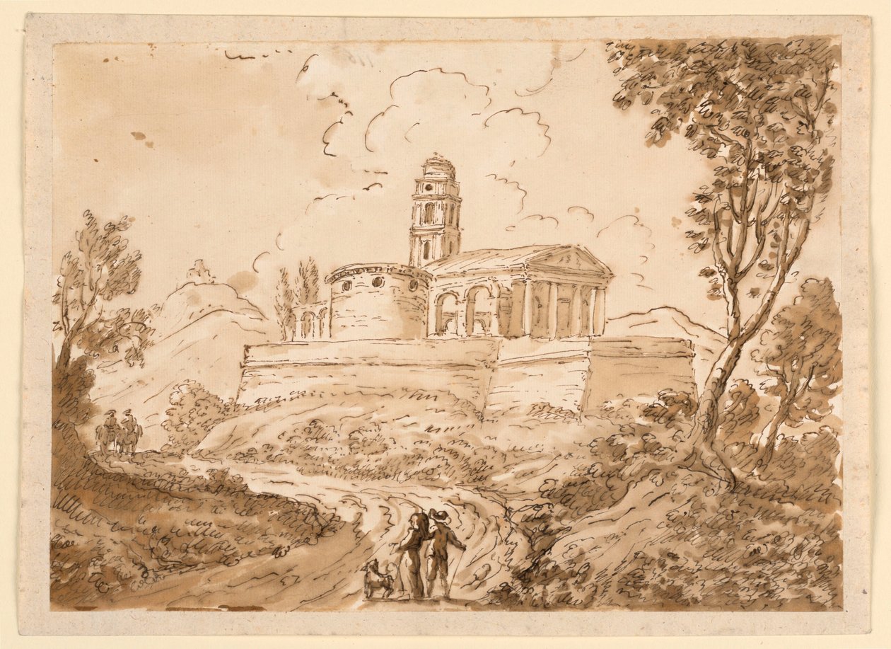 Tegning, Figurer på vej, midten af det 18. og slutningen af det 18. århundrede af Carlo Marchionni