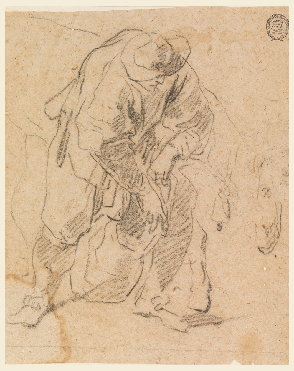 Tegning, Bonde med taske, 1728-78 af Carlo Marchionni