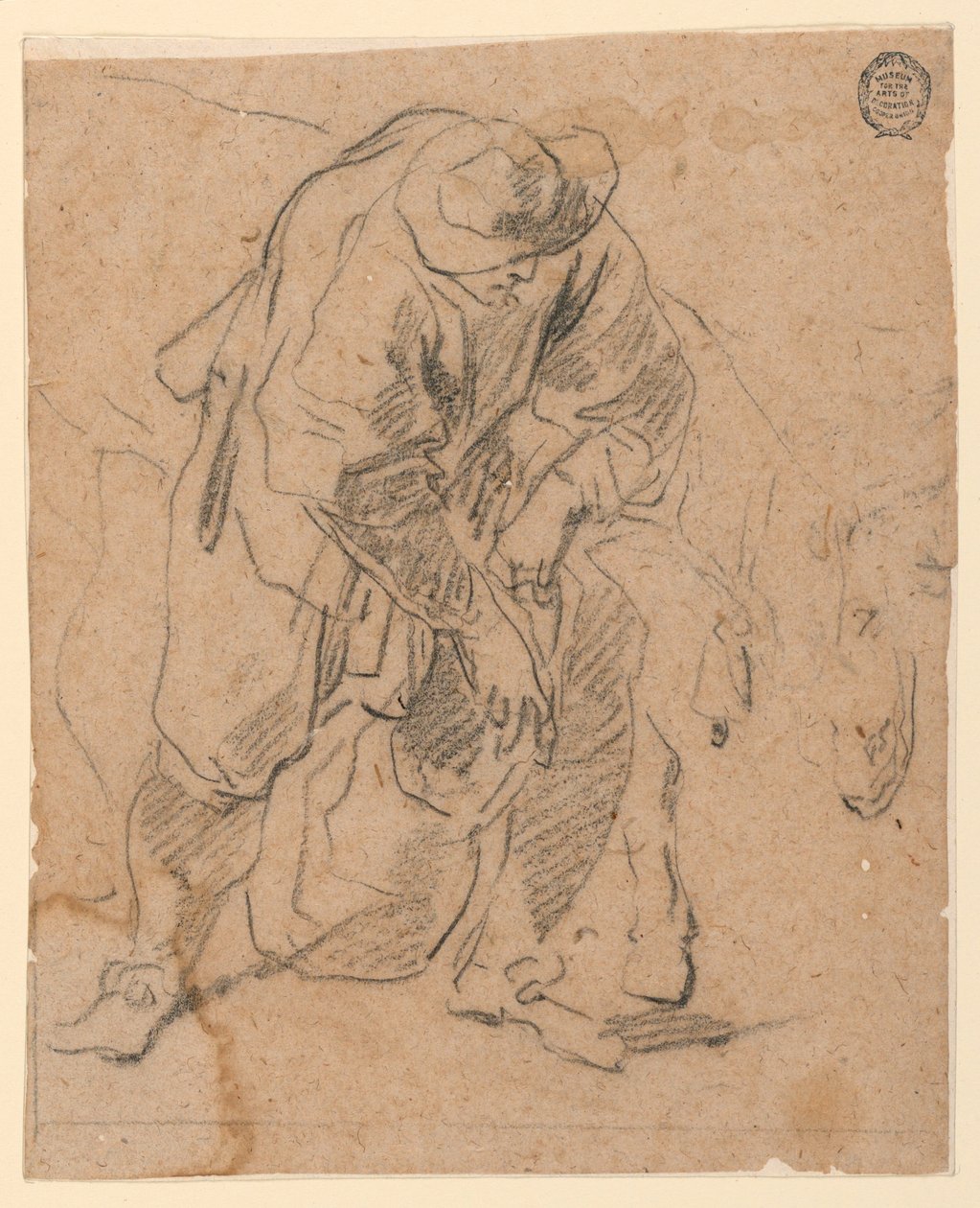 Tegning, Bonde med taske, 1728-78 af Carlo Marchionni