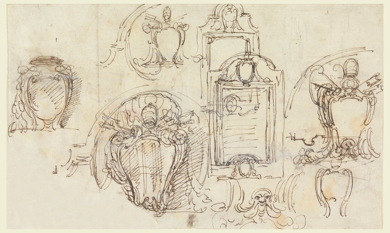 Tegning, skitser, 1740-58 af Carlo Marchionni