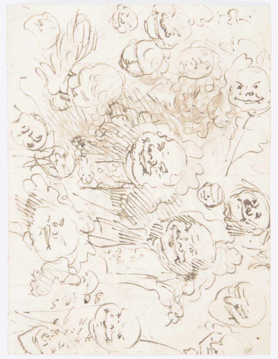 Tegning, studier af hoveder, 1760-80 af Carlo Marchionni