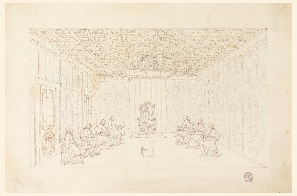 Pave Benedikt XIV i et konsistorium med kardinaler af Carlo Marchionni
