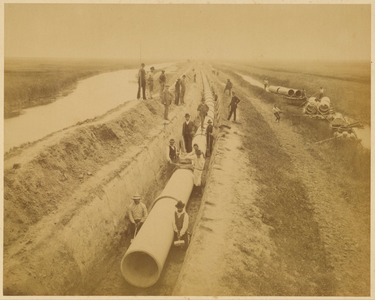 Aqueduct i Venedig (ny rørledning). Skibsværft i Argine af Carlo Naya