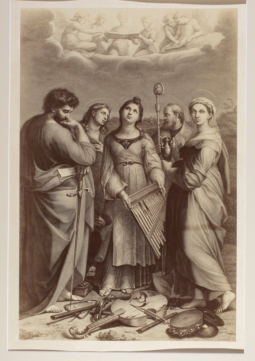 »Den hellige Cecilias ekstase«, kobberstik af ukendt kunstner efter et maleri af Rafael (1483-1520) af Carlo Naya