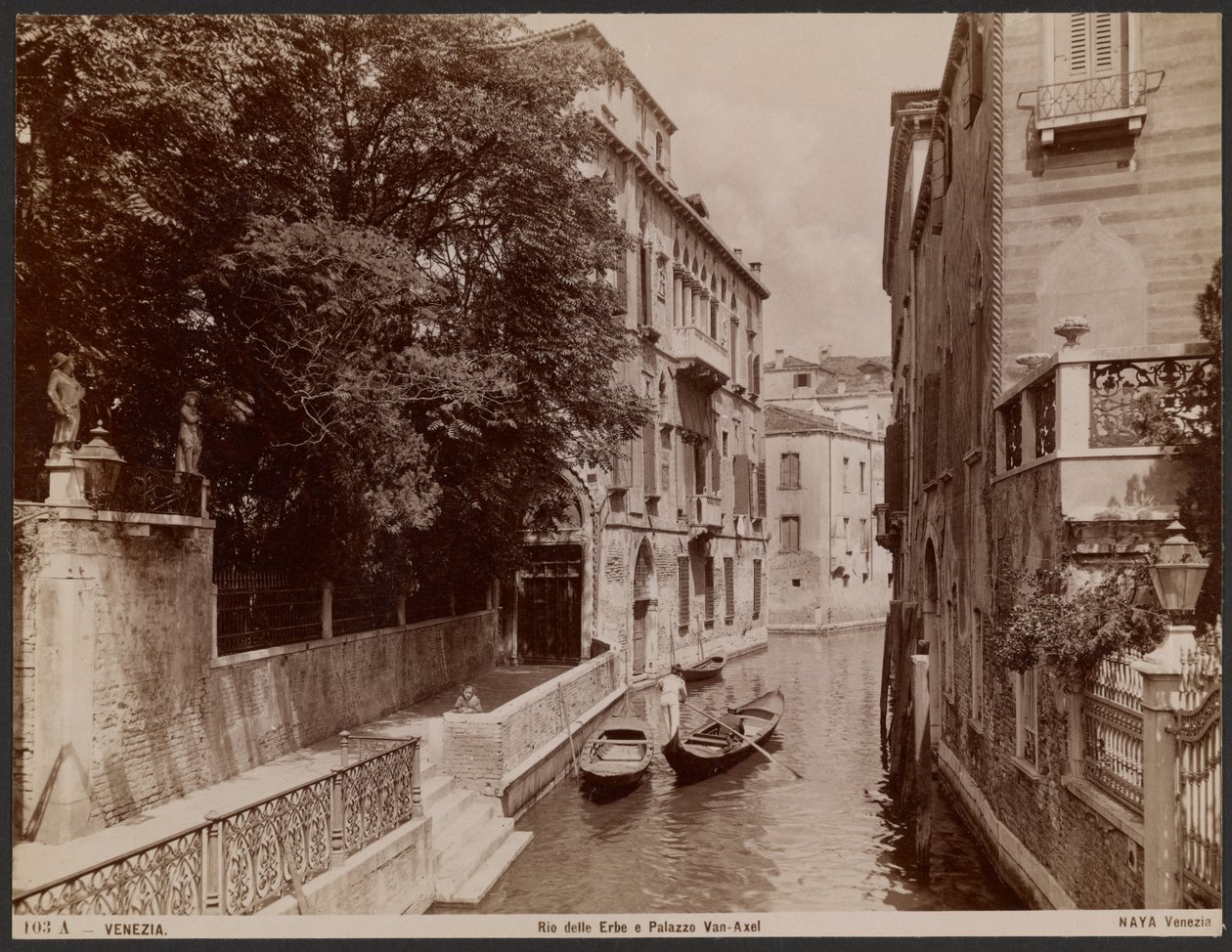 Rio delle Erbe og Palazzo Van-Axel af Carlo Naya