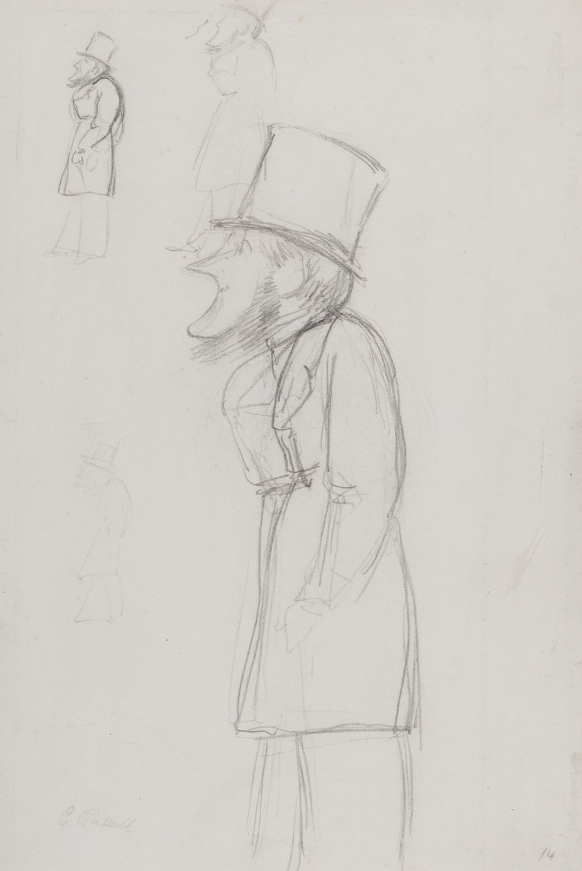 Skitse til en karikatur, muligvis af G. Russell af Carlo Pellegrini